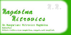 magdolna mitrovics business card